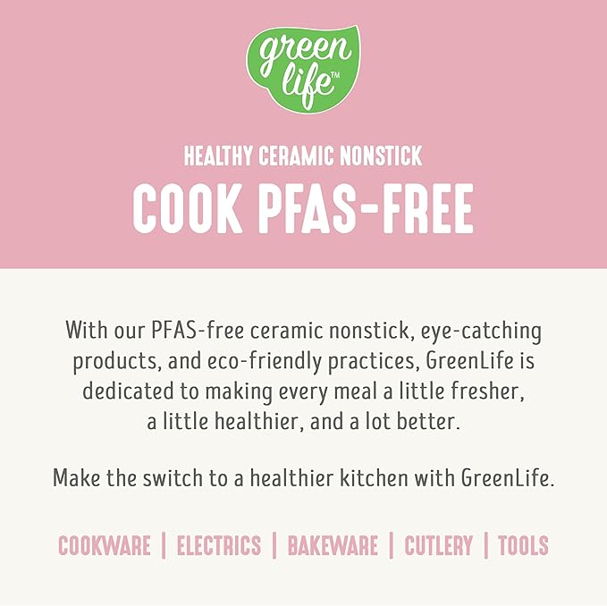 GreenLife Electric Waffle Sandwich Maker, Toaster, Panini Press with Healthy Ceramic Nonstick Plates, Perfect for Tuna Melts, Crispy Rice, Grilled Cheese, LED Indicator Light, PFAS-Free, Pink
