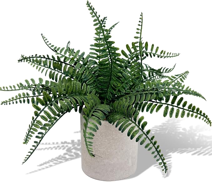 Coferset Fake Fern Small Fake Plant Fern Artificial Plants in Pot Realistic by Coferset
