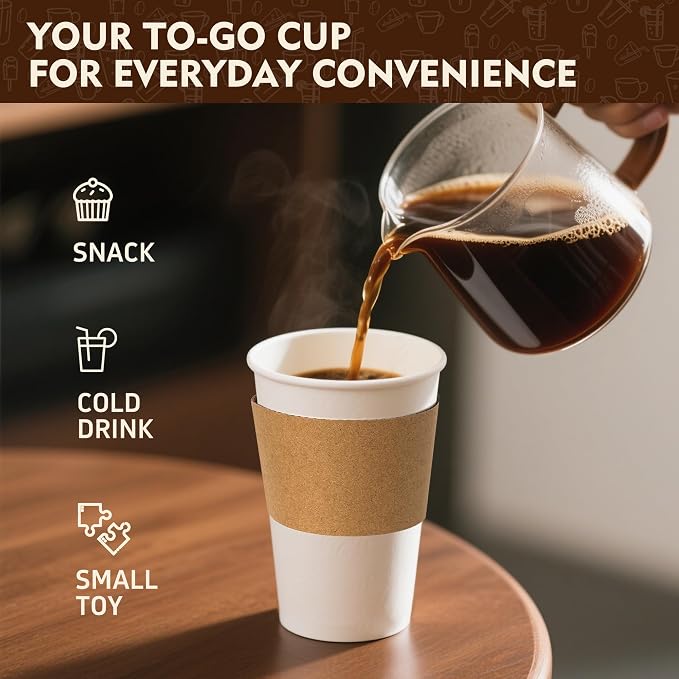 YEEHAW 16 oz 100 Pack Disposable Paper Coffee Cups - Image 6