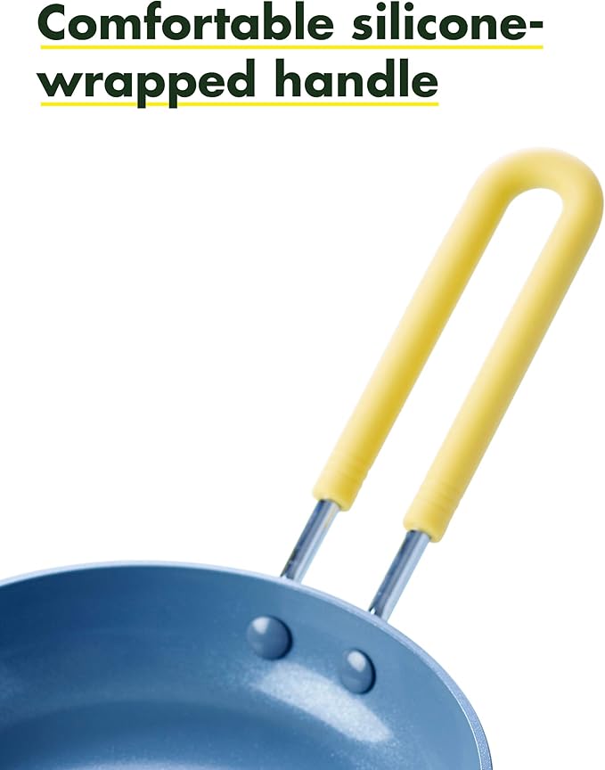 GreenPan Mini Healthy Ceramic Nonstick, 5" Round Egg Pan, PFAS-Free, Dishwasher Safe, Stay Cool Handle, Yellow