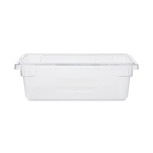 Rubbermaid Commercial Products Polycarbonate Food Storage Box/Tote, 3.5 Gallon, Clear, for Restaurant/Kitchen/Cafeteria