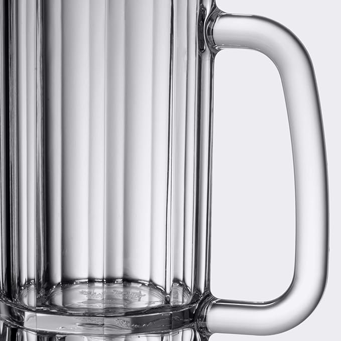 G.E.T. 00086-1-SAN-CL Shatter-Resistant Plastic Beer Mug / Stein, 16 Fluid Ounce, BPA Free (Pack of 12),Clear