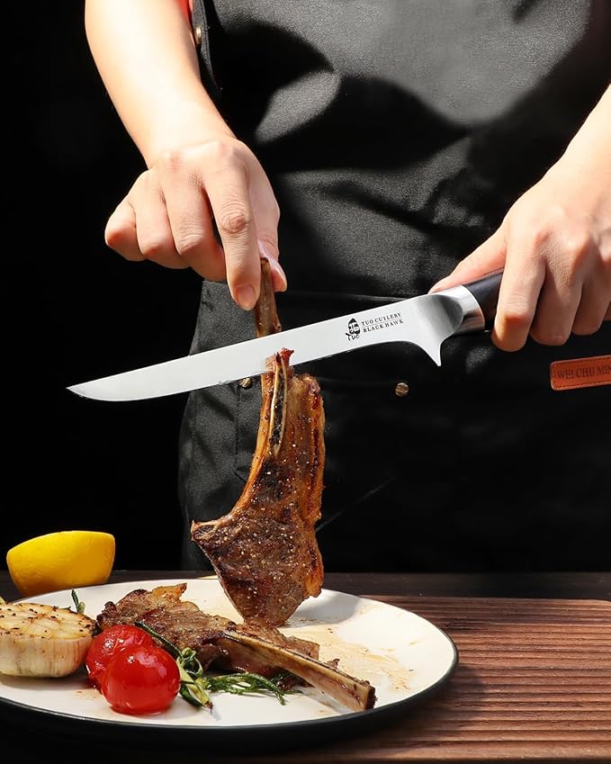 TUO Boning Knife, 7 inch Fillet Knife Flexible Kitchen Knife, German HC Steel Blade for Poultry and Fish Meat with Pakkawood Handle