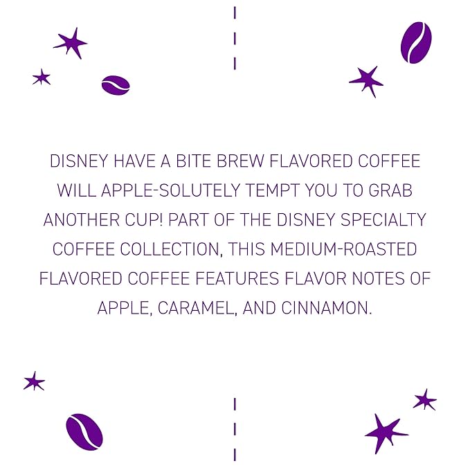 Joffrey's Coffee - Disney Have a Bite Brew, Artisan Medium Roast, Flavored Coffee with Cinnamon, Apple & Caramel Notes, Brew or French Press (Ground, 11oz)