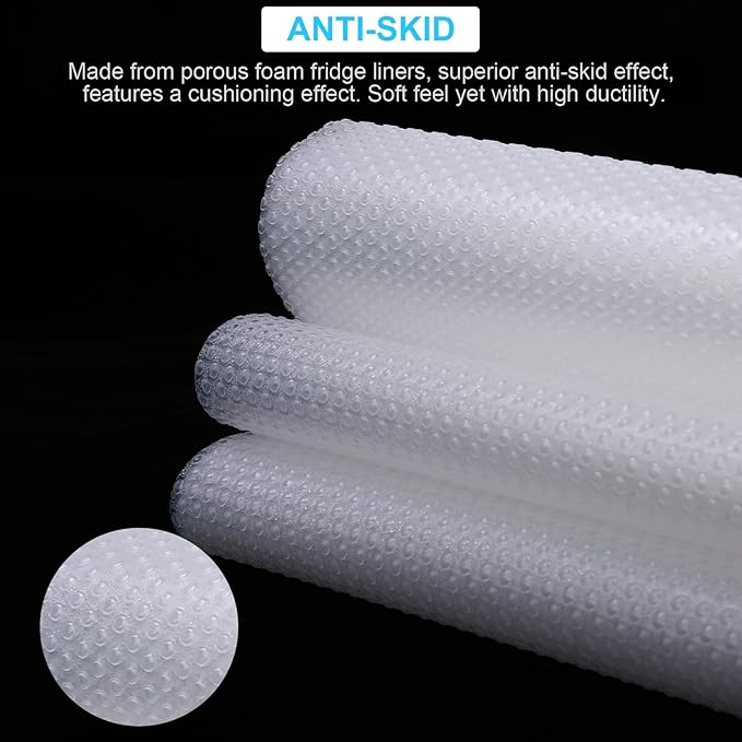 8 PCS Refrigerator Mats, EVA Refrigerator Liners for Shelves Washable Can Be Cut Fridge Shelf Liner Waterproof Fridge Pads Mat Drawer Table Placemats (Clear)
