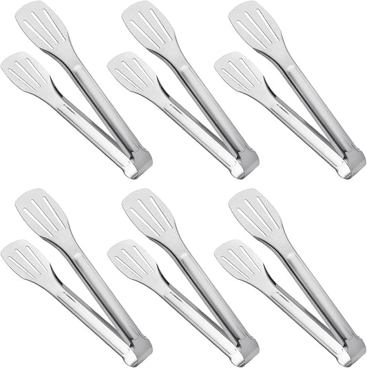 Serving Tongs Kitchen Tongs,Buffet Tongs, Stainless Steel Food Tong Serving Tong,small tongs 6 Pack (9 Inch)