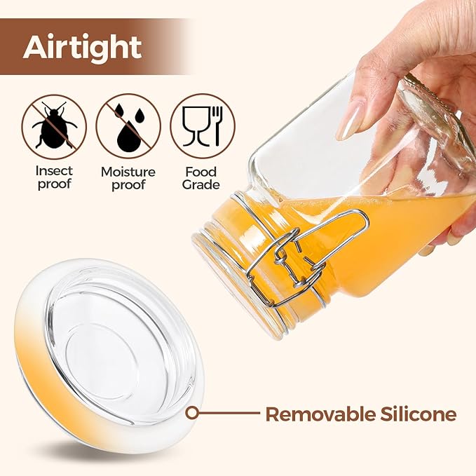 ComSaf Small Glass Jars with Airtight Lid Set of 12, Spice Jars 8 oz, Mason Jar 8 oz, Small Canning Jar, 8oz Jars with Lids for Kitchen, Jam, Jelly, Honey, Dessert, Salad, Shower Wedding Favors