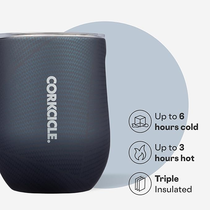 Corkcicle Stemless Insulated Wine Glass Tumbler - Keeps Beverages Cold 6 Hours & Hot 3 Hours - Stainless Steel - Easy-Grip - Summer Drinkware Gift - Keeps Drinks Ice Cold - 12 oz - Captain America
