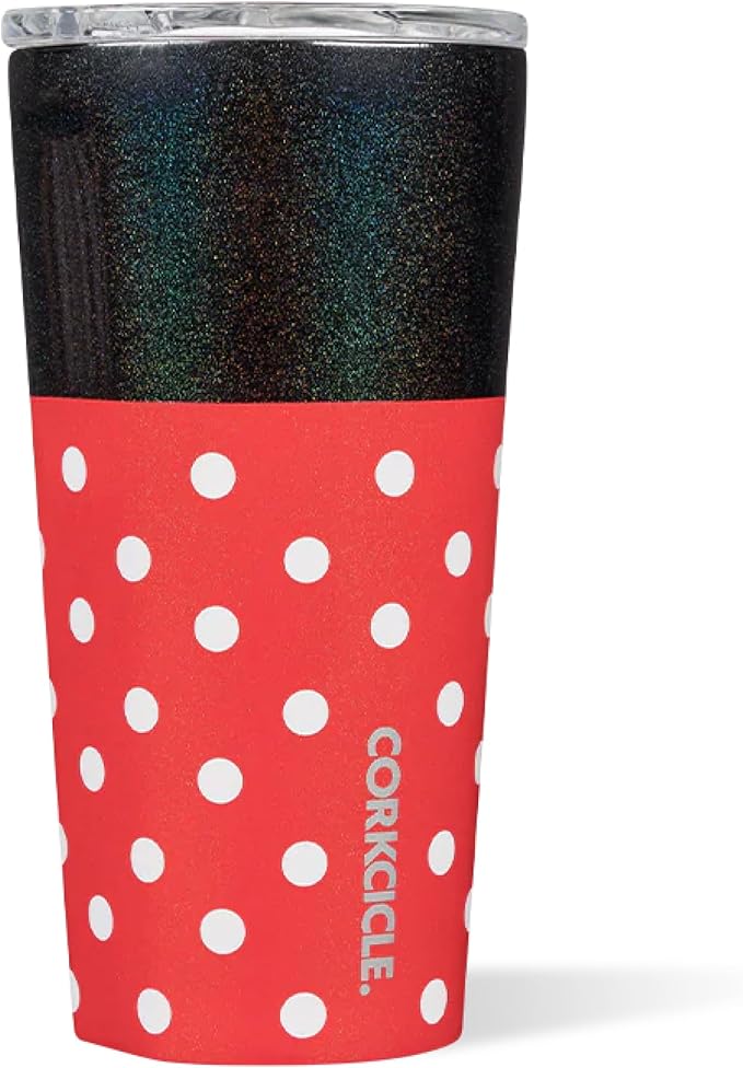Corkcicle Disney Tumbler - Triple-Insulated Stainless Steel - Keeps Drinks Cold 9 Hours - Spill-Proof Lid & Reusable - Summer Drinkware Gift - Keeps Drinks Ice Cold - 16 oz - Minnie Mouse