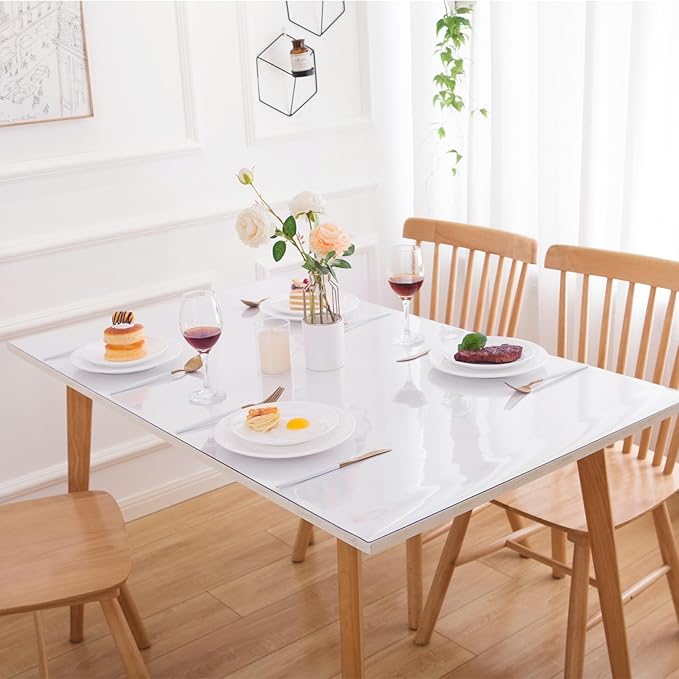 12 x 28 Inch Clear Table Cover Protector, Clear Desk Mat, Clear Table Protector, 1.5mm Plastic Table Cover, Vinyl Table Protector, Desk Mats on Top of Desks