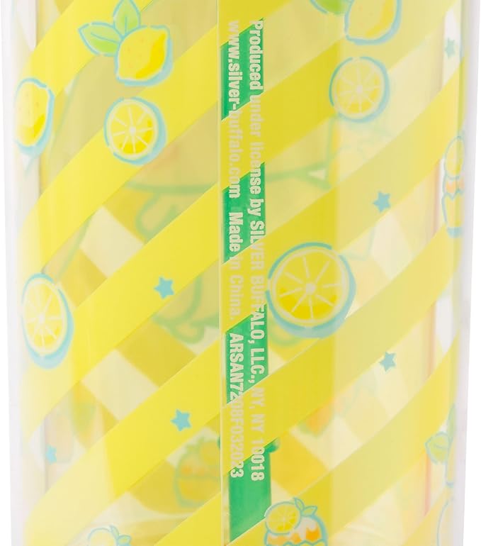 Silver Buffalo Sanrio Hello Kitty and Friends Cinnamoroll Lemons and Lemonade Plastic Cold Cup with Lid and Straw, 20 Ounces