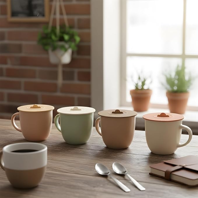 6PCS Silicone Cup Lids Mug Cover, Colorful Food Grade Anti-dust Airtight Seal - Image 6