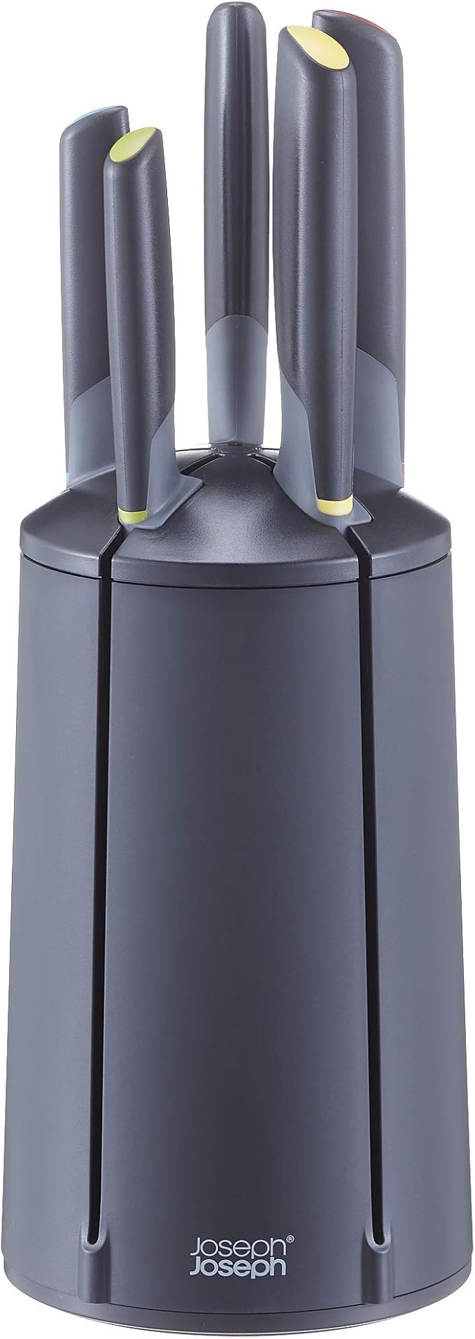 Joseph Joseph 10527 Elevate Knives Carousel Knife Set with Rotating Storage Stand, 6-piece, Black (updated)