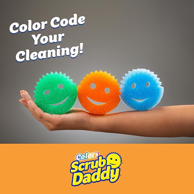 Scrub Daddy Scratch-Free Multipurpose Kitchen Sponges - Bulk Dish Sponges for Kitchen, Bathroom, Household Cleaning & More - Made with BPA-Free Polymer Foam (5 Count)