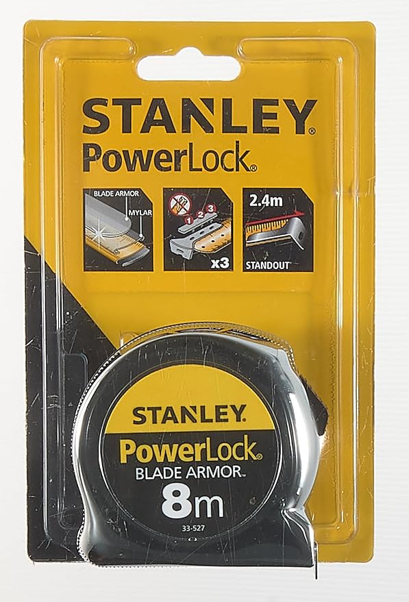 Stanley 0-33-527 8m Power Lock Tape with Blade Armor