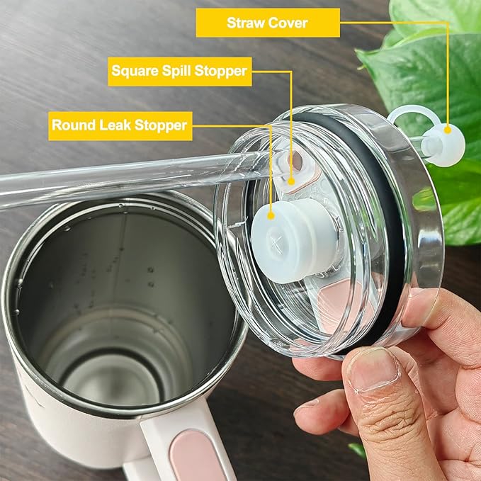 Spill Stopper Set for Stanley Cup 2.0 40oz 30oz, Accessories Including Straw Cover Cap, Fix Leak Stopper and Lid Spill Plug, Clear