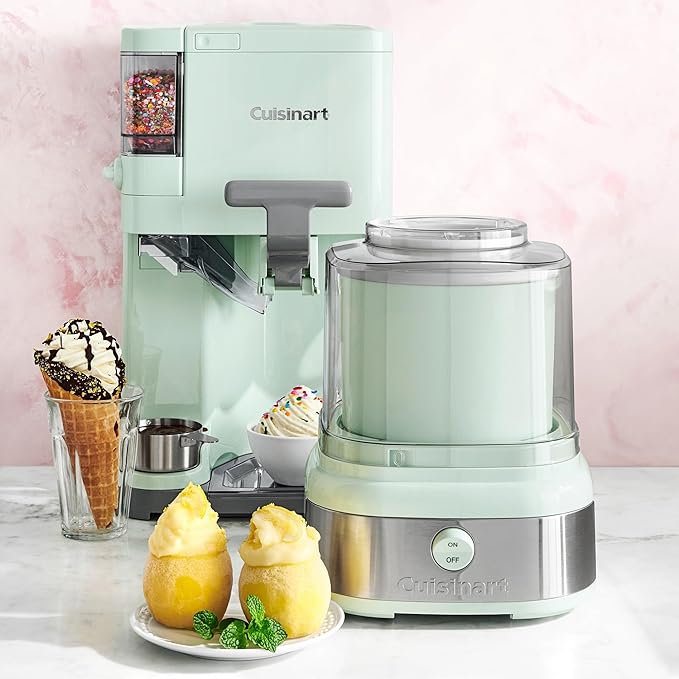 Cuisinart Soft Serve Ice Cream Machine- Mix It In Ice Cream Maker for Frozen Yogurt, Sorbet, Gelato, Drinks 1.5 Quart, (Mint Green, 1.5 Quart)