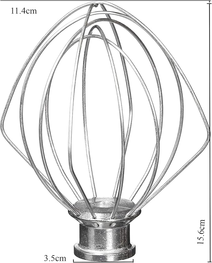 6-Wire Whip Attachment Fits KitchenAid Tilt-Head Stand Mixer Replace K45WW, Stainless Steel, Egg Heavy Cream Beater, Cakes Mayonnaise Whisk