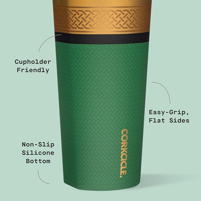 Corkcicle Disney Tumbler - Triple-Insulated Stainless Steel - Keeps Drinks Cold 9 Hours - Spill-Proof Lid - Reusable - Summer Drinkware Gift - Keeps Drinks Ice Cold - 24 oz - Loki
