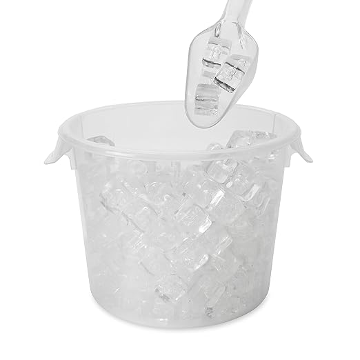 Rubbermaid Commercial Products Plastic Utility Ice Scooper, 6-ounce, Clear, Dishwasher Safe Kitchen Scoop for Weddings/Bar/Ice Bucket/Kitchen/Popcorn