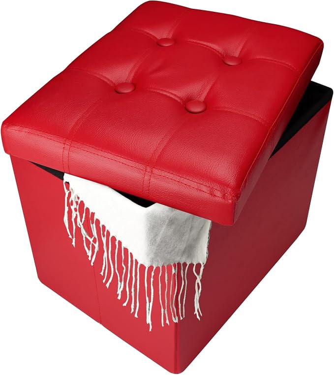 Bsketa Storage Ottoman, Folding Foot Stool by Bsketa