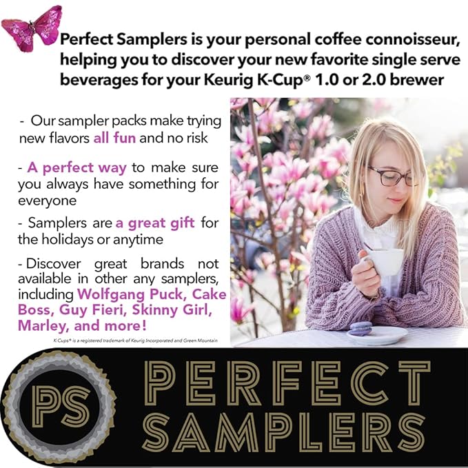 Coffee Variety Sampler, Including Dark Roast, Medium Roast, & Flavored Coffee Pods Variety Pack for Keurig K Cups Machines, Perfect Gift Set, 40 Count(Pack of 1)
