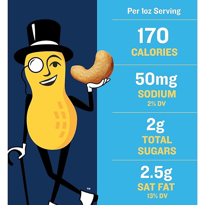 PLANTERS Deluxe Lightly Salted Cashews, Party Snacks, Plant-Based Protein, Quick Snack for Adults, After School Snack, Flavored with Sea Salt, Kosher, 1lb 2.25oz (Pack of 2)