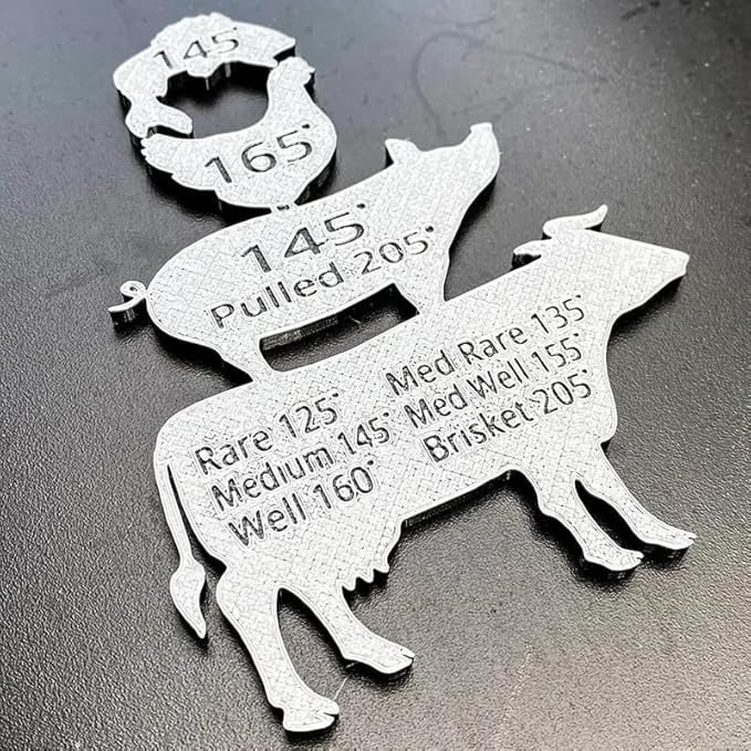 Animal Temp Magnet Combo BBQ Gift,BBQ Gift Men Grilling Party for Husband，Animal Meat Temperature Magnet Chart，Meat Magnets for Fridge，Meat Smoking Temperature
