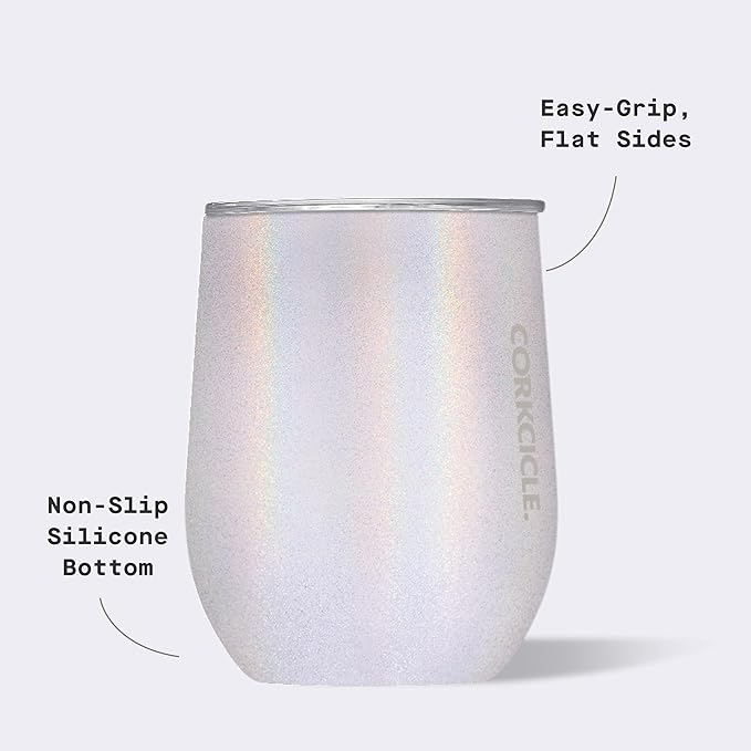 Corkcicle Stemless Wine Tumbler - Keeps Drinks Cold for 6 Hours - Triple-Insulated Stainless Steel - Non-Slip Base - Summer Drinkware Gift - Keeps Drinks Ice Cold - 12 oz - Unicorn Magic
