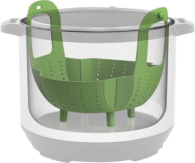 Instant Pot Official Silicone Steamer Basket, Versatile and BPA-Free, Compatible with 6 Qt. and 8 Qt. Cookers, Ideal for Steaming Vegetables, Fish, and More, Dishwasher Safe, Heat Resistant up (Green)