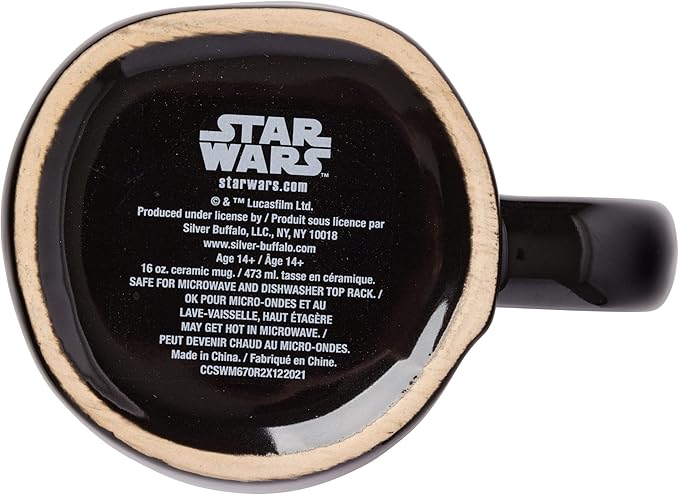 Silver Buffalo Star Wars Mandalorian The Child Wax Resist Ceramic Pottery Mug, 24.5 Ounces