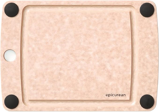 Epicurean All-In-One Cutting Board with Non-Slip Feet and Juice Groove, 10" × 7", Natural/Black (Pack of 6)