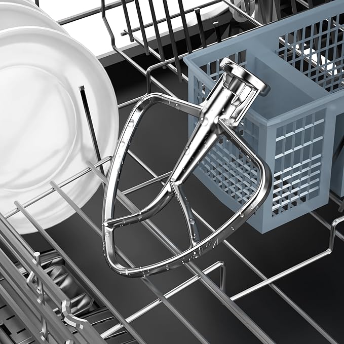 Beater for KitchenAid 4.5/5QT Tilt Head Stand Mixer, Stainless Steel Mixer Paddle for 4.5/5 Quart Tilt Head Stand Mixer, Mixer Attachment for KitchenAid, Dishwasher Safe, Silver