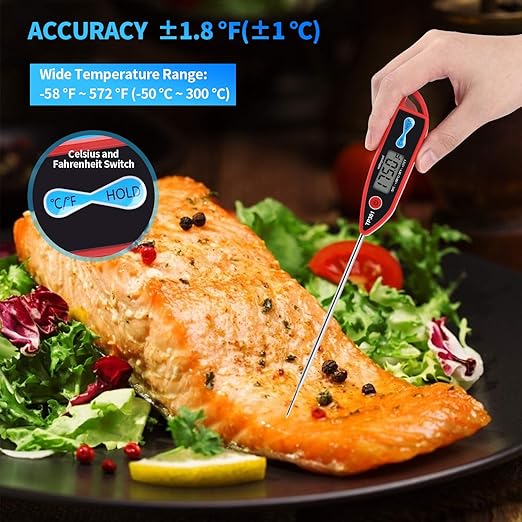 Yacumama Digital Water Thermometer for Liquid, Candle, Instant Read with Waterproof for Food, Meat, Milk, Long Probe