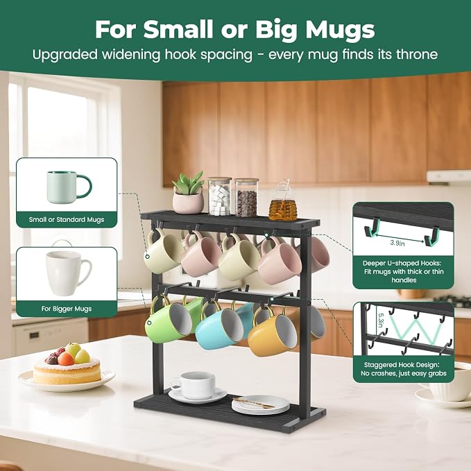 EsLuker.ly Coffee Mug Holder Cup Tree Rack - Image 4