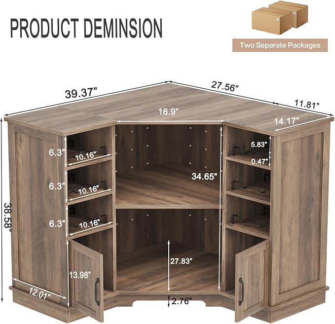 HSH 40 Inch Corner Coffee Bar Cabinet - Image 2