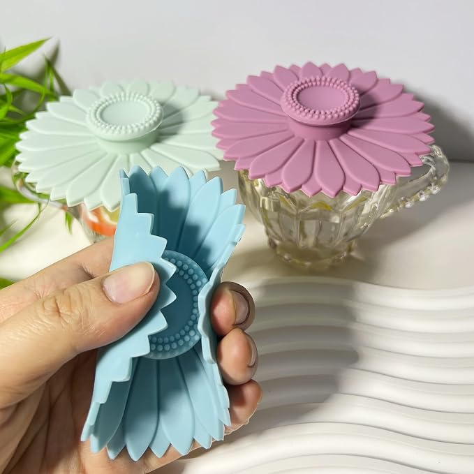 Sunflower Silicone Cup Covers, Flexible Mug Covers, Tea Pots, Hot Cup Lids - Image 7