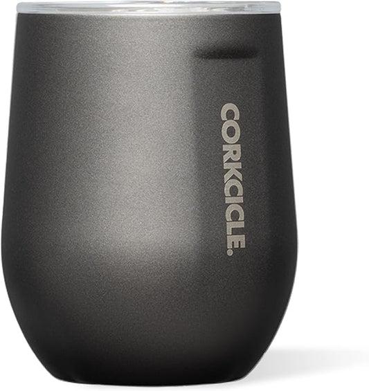 Corkcicle Stemless Wine Tumbler - Keeps Drinks Cold for 6 Hours - Triple-Insulated Stainless Steel - Non-Slip Base - Summer Drinkware Gift - Keeps Drinks Ice Cold - 12 oz - Ceramic Slate