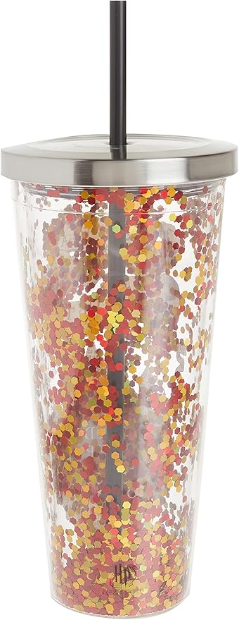 Spoontiques - Harry Potter Tumbler - Solemnly Swear Glitter Cup with Straw - 20 oz - Acrylic - Multicolored