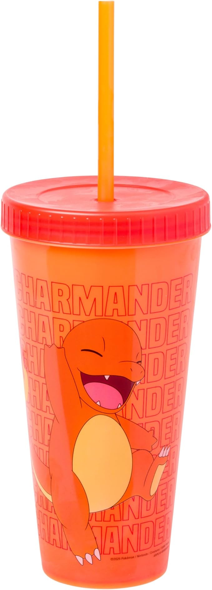 Silver Buffalo Pokémon Boxed 4 pack Color Change Plastic Tumbler Featuring Pikachu, Charmander, Bulbasaur, and Squirtle, 24 Ounces
