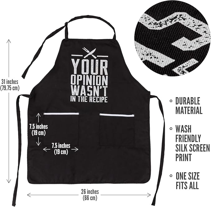Funny Apron for Women and Men - Adjustable Chef Apron for Grilling, Cooking, BBQ