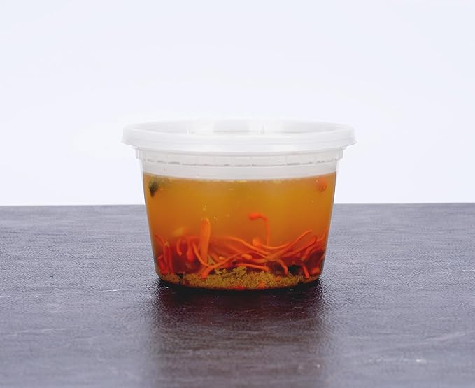 EDI [16 OZ, 25 Sets] Plastic Deli Food Storage Containers with Airtight Lids | Microwave-, Freezer-, Dishwasher-Safe | BPA Free | Heavy-Duty | Meal Prep | Leakproof | Recyclable