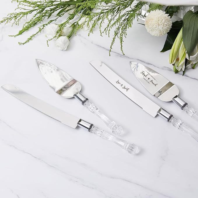 AW BRIDAL Personalized Birthday Cake Knife and Server Set - Cake Knife 13.2 Inch, Cake Server 10.8 Inch Couples Gifts for Anniversary Bridal Shower//DK001CPP69//