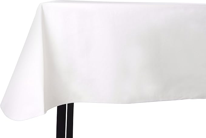 Yourtablecloth Heavy Duty Vinyl Rectangle or Square Tablecloth – 6 Gauge Heavy Duty Tablecloth – Flannel Backed – Wipeable Tablecloth with Vivid Colors & Many Sizes 52 x 90 White