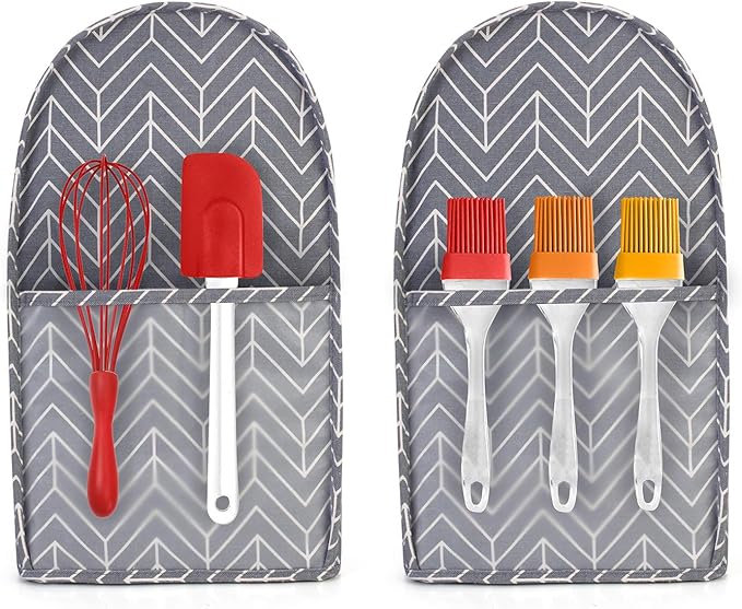 Yarwo Dust Cover for 6-8 qt Stand Mixer, Protective Stand Mixer Cover with Top Handle and Pockets for Extra Accessories, chevron