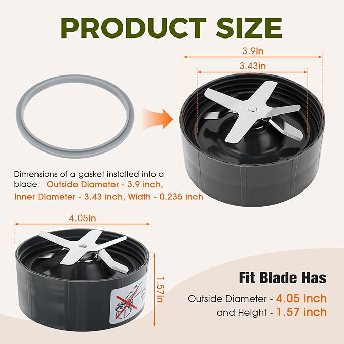 Replacement for Nutribullet Blender Gasket Rubber Ring Seal Rings, Gaskets Replacement Seal Rings Compatible with Nutribullet 900 Series 600W and 900W