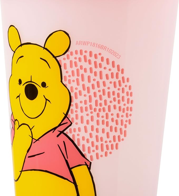 Silver Buffalo Disney Winnie the Pooh 4 Count Color Changing Plastic Tumblers Featuring Eeyore, Winnie the Pooh, Tigger, and Piglet, 24 Ounces (Pack of 12)