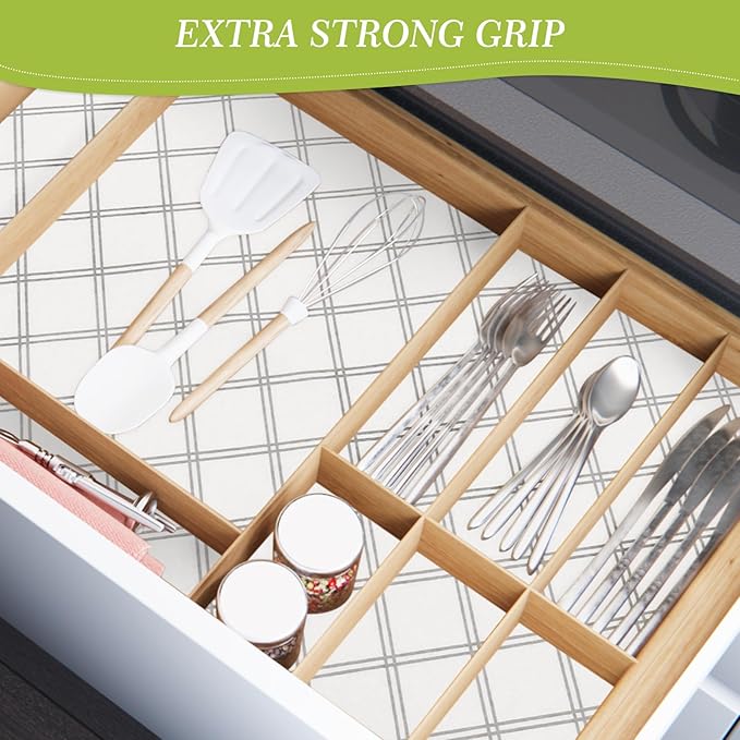 Cooyes 6pcs 12" x 24" Refrigerator Drawer Liners, Fridge Organizers and Storage, Washable Absorbent Fridge Bin Liners, Refrigerator Shelf Mats Air Circulating Non-Slip Non-Adhesive