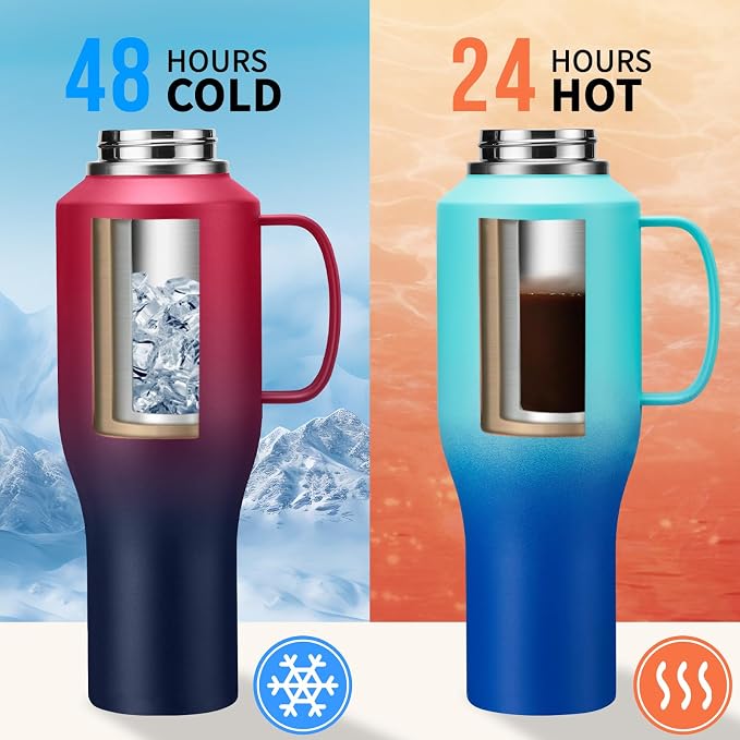 40 oz Insulated Water-Bottle that fits in Cup Holder - Image 3