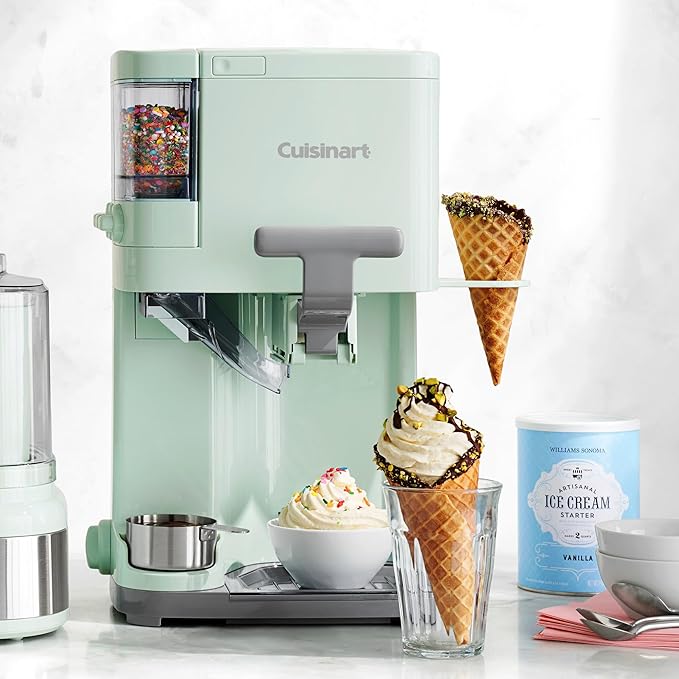 Cuisinart Soft Serve Ice Cream Machine- Mix It In Ice Cream Maker for Frozen Yogurt, Sorbet, Gelato, Drinks 1.5 Quart, (Mint Green, 1.5 Quart)